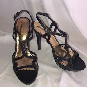 Black Snake Skin BCBG Heels